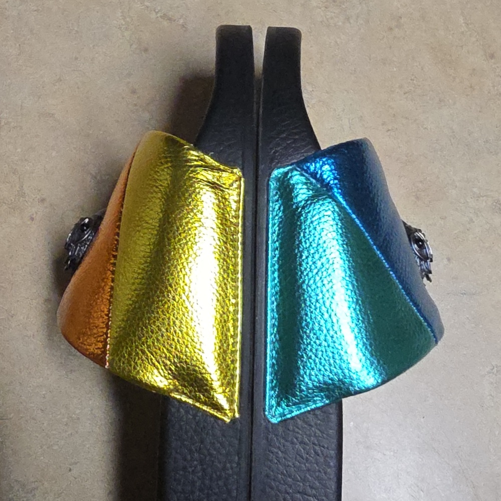 Kurt Geiger Metallic Rainbow Slide Sandals FIRM!! EURO 39..Great Used Condition - Picture 7 of 7